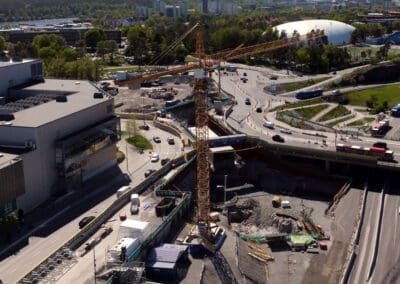 Tunnelbanan byggs i Centrala Nacka