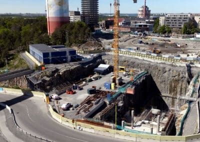 Tunnelbanan byggs i Centrala Nacka